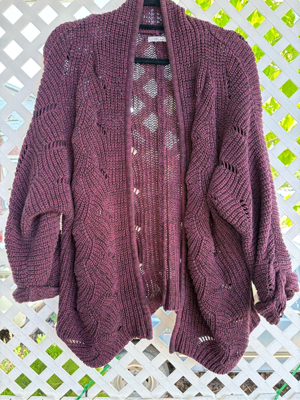 Maurices Open-Front Chunky Knit Cardigan - Plum
